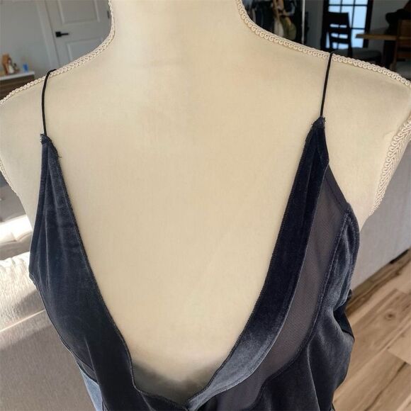 Free People Intimately Women Spliced Velvet Maxi Dress Jade size M - Picture 9 of 10